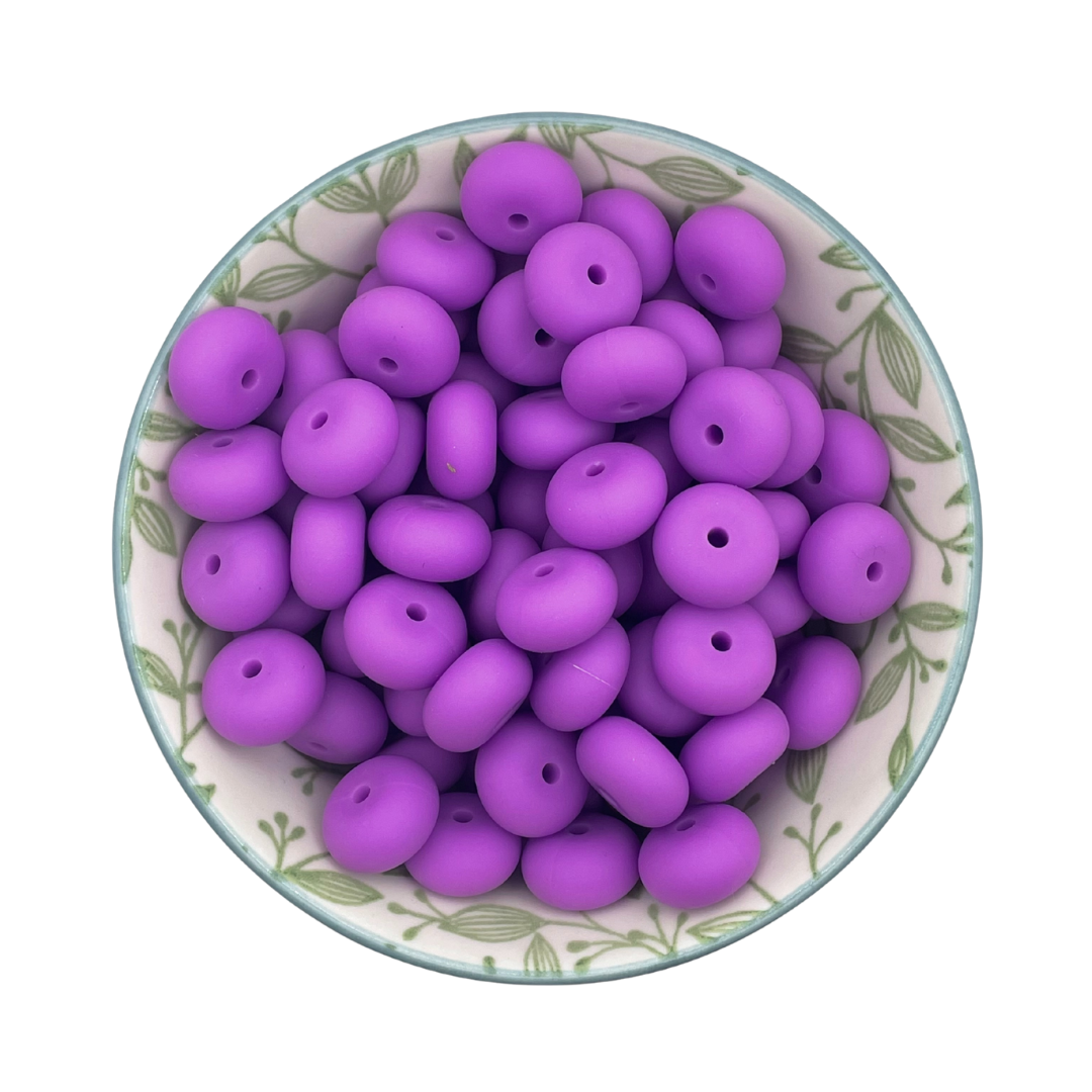 Siliconen kralen abacus violet paars