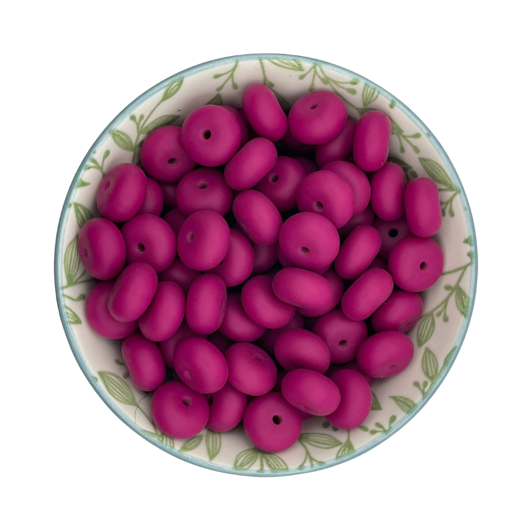 Siliconen kralen abacus magenta