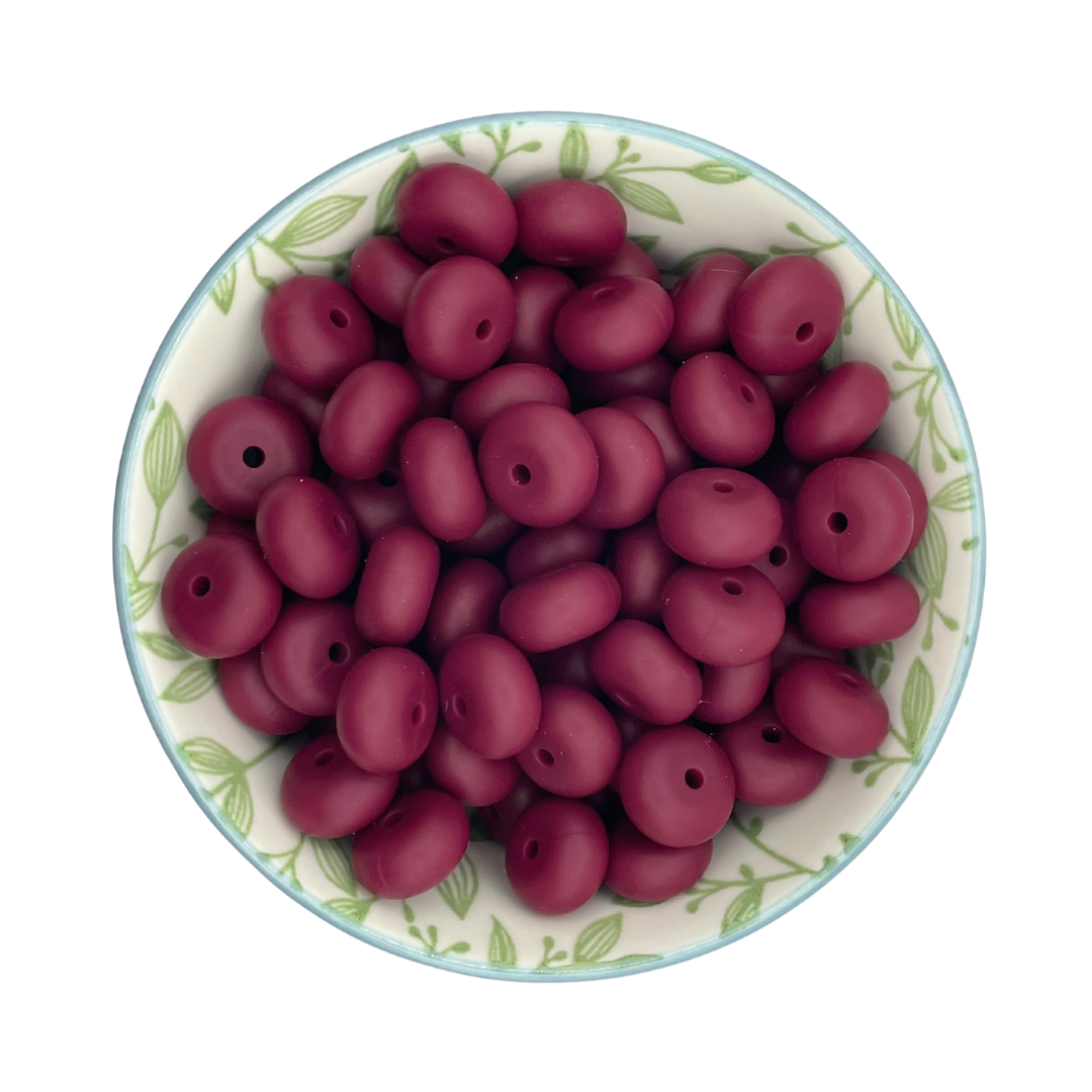 Siliconen kralen abacus rode wijn bordeaux