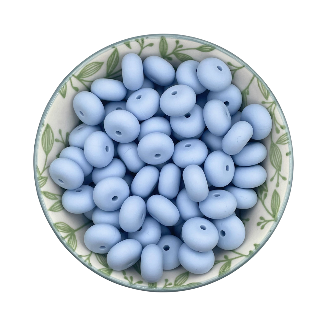 Siliconen kralen abacus baby blauw