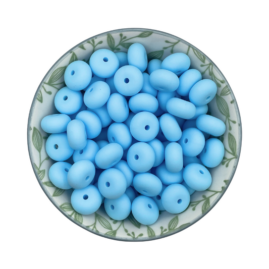 Siliconen kralen abacus helder blauw