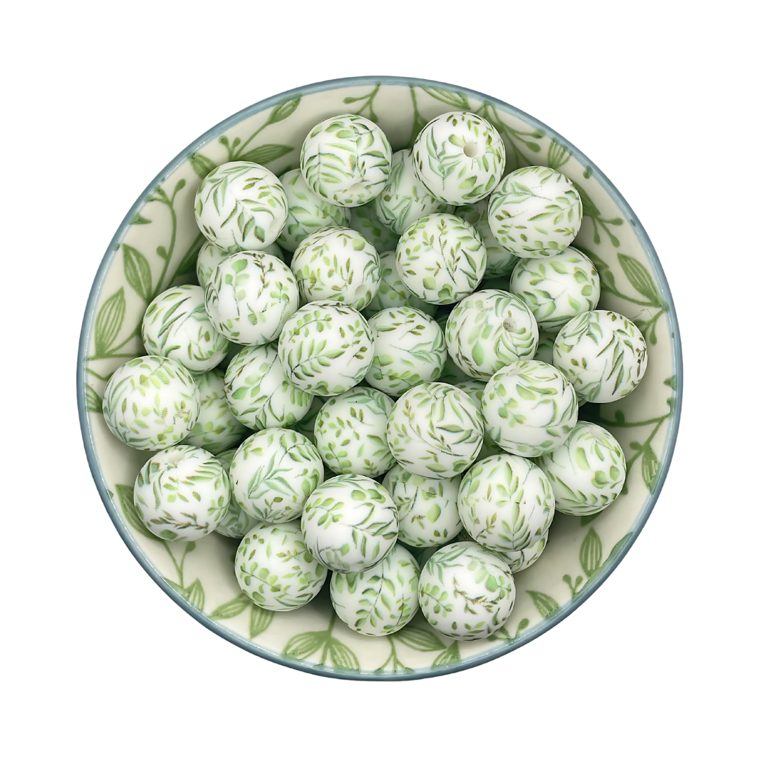 Siliconen printkralen laurier 15mm