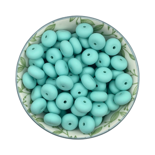 Siliconen kralen abacus Aruba blauw