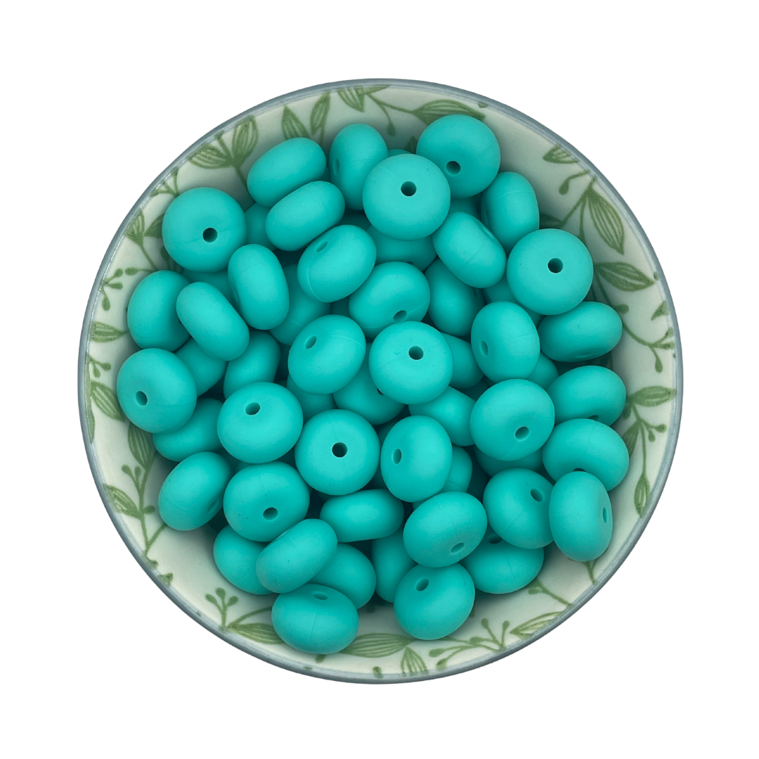 Siliconen kralen abacus turquoise