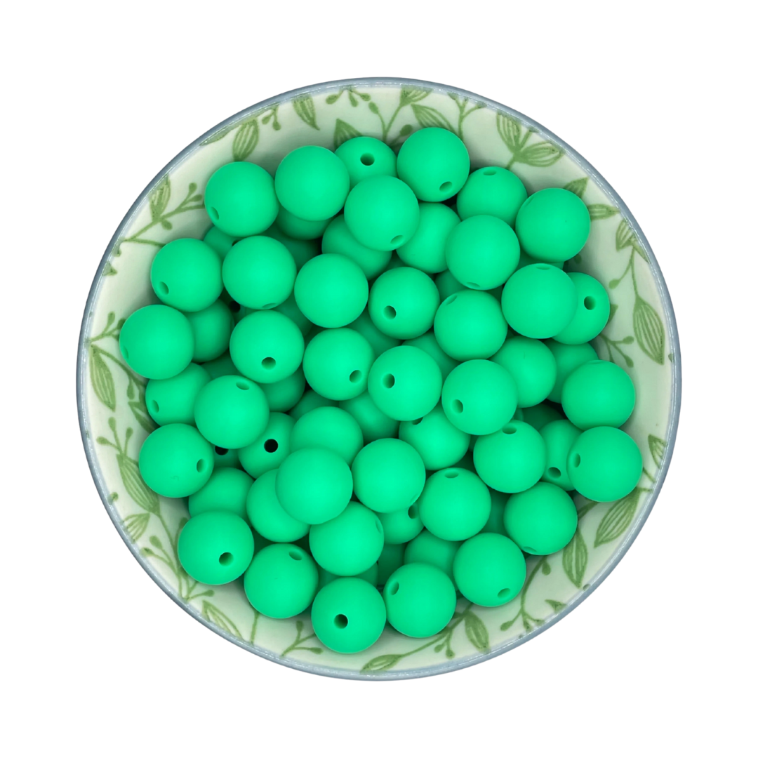 Siliconen kralen teal 12mm