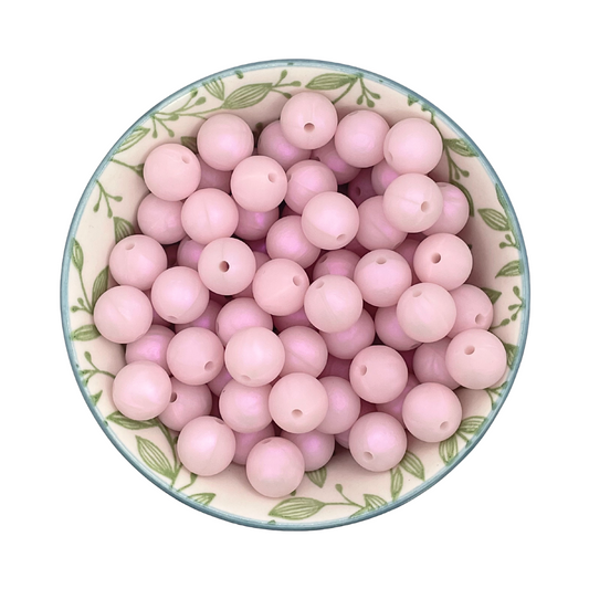 Siliconen kralen 12mm magic pearl roze