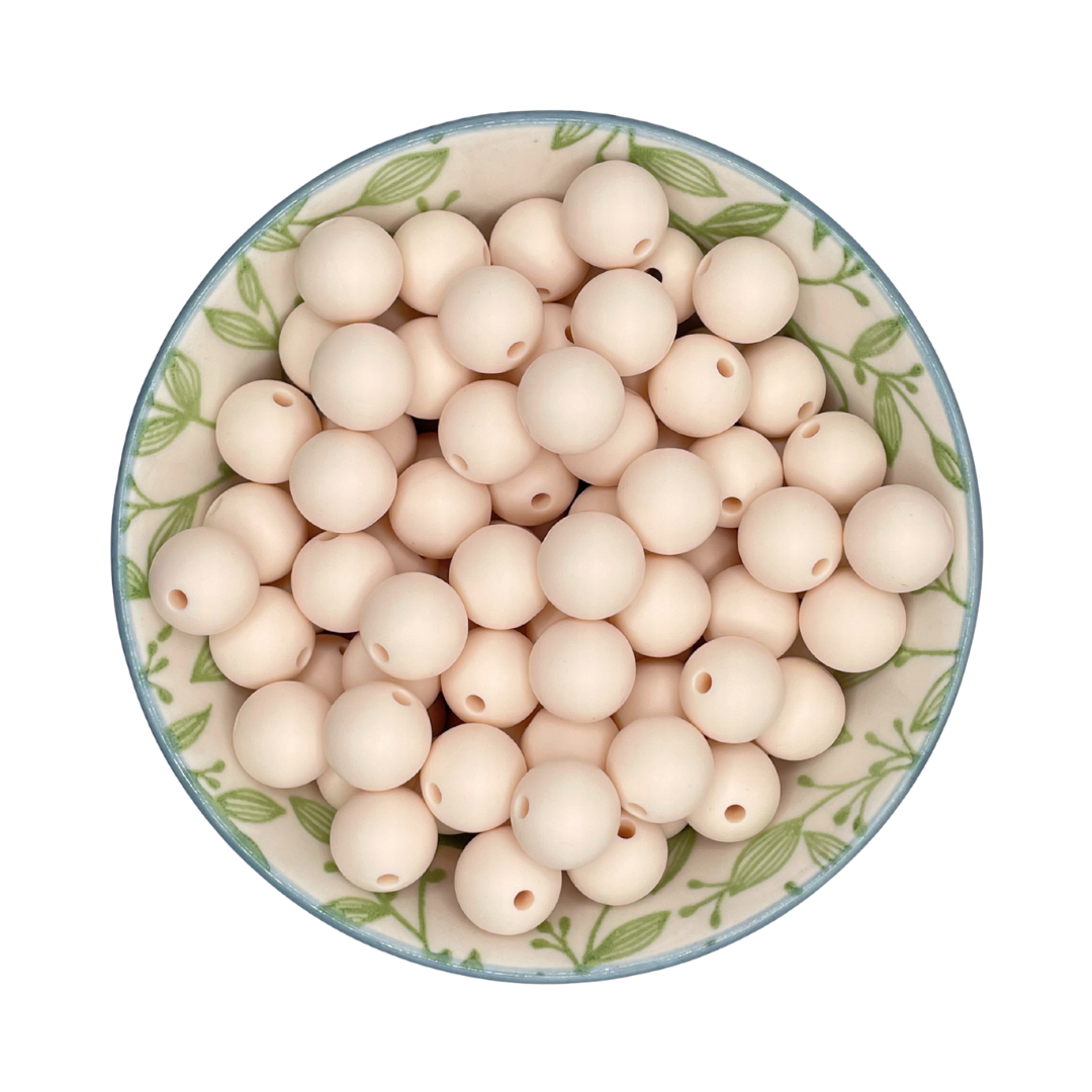 Siliconen kralen off White 12mm