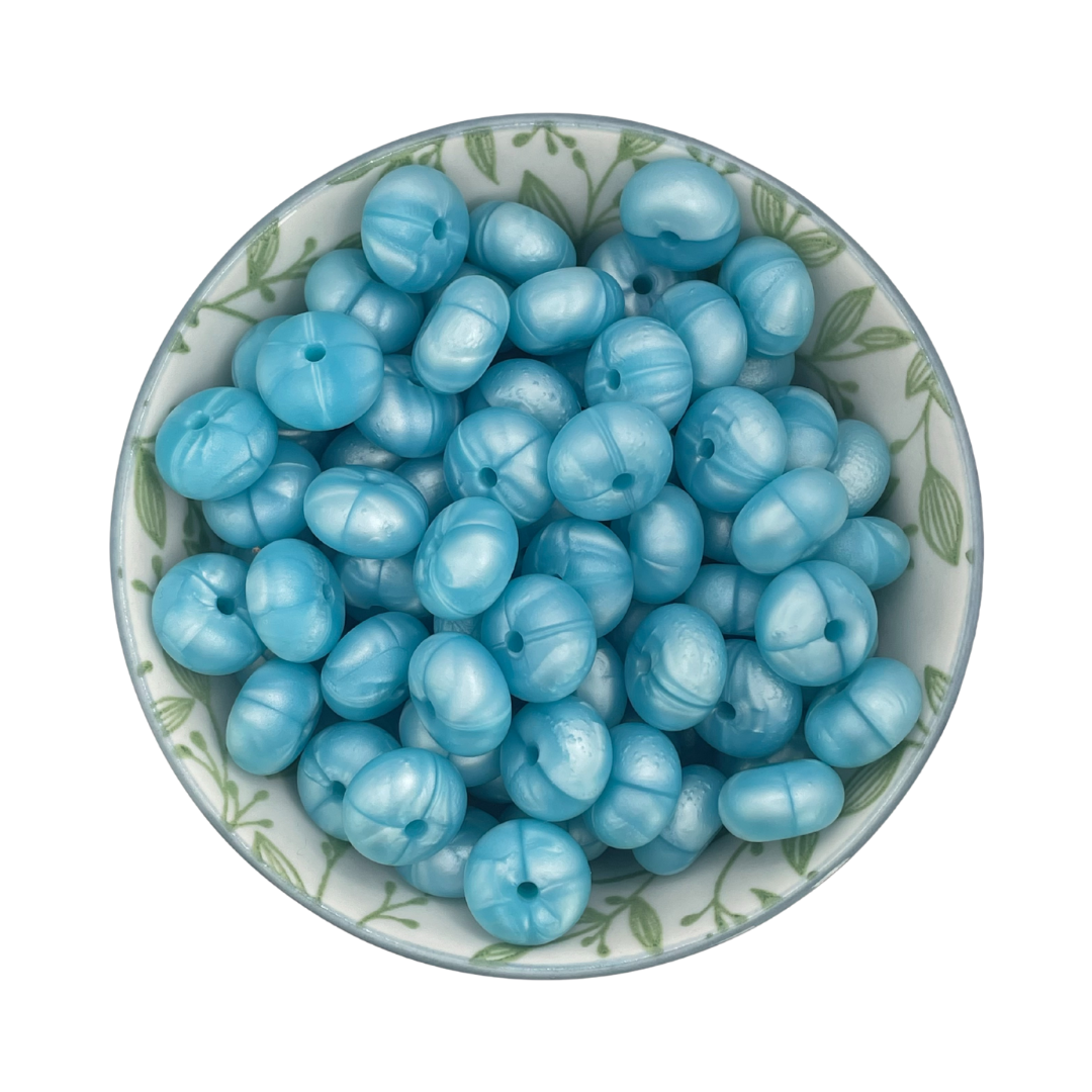 Siliconen Kralen Light Blue Pearl
