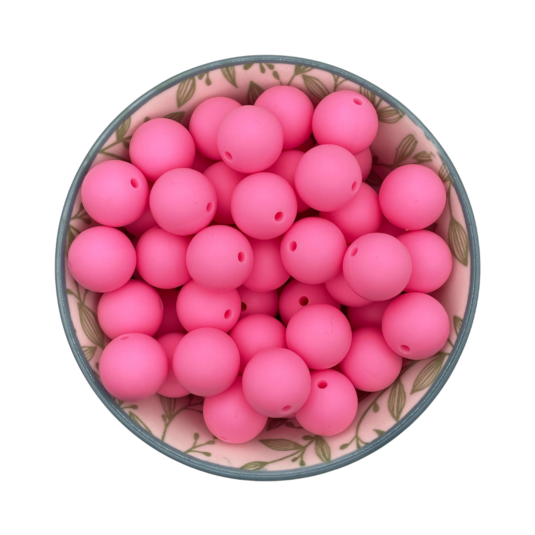 Siliconen kralen 15mm candy roze