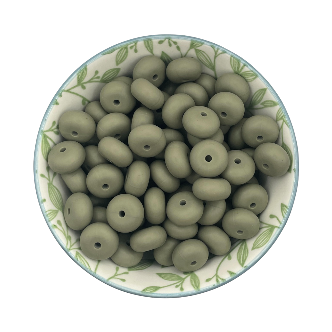 Siliconen kralen abacus warm grijs