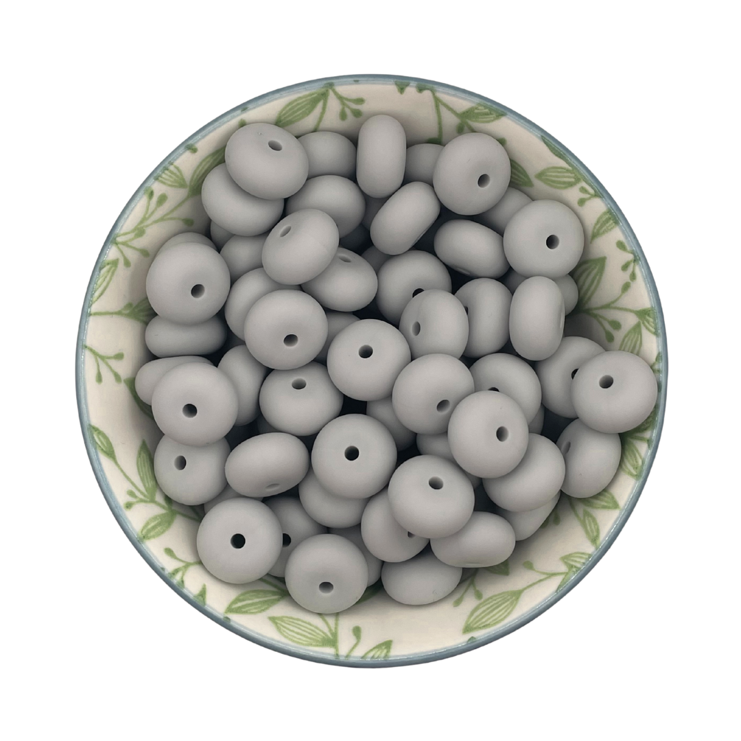 Siliconen kralen abacus muis grijs