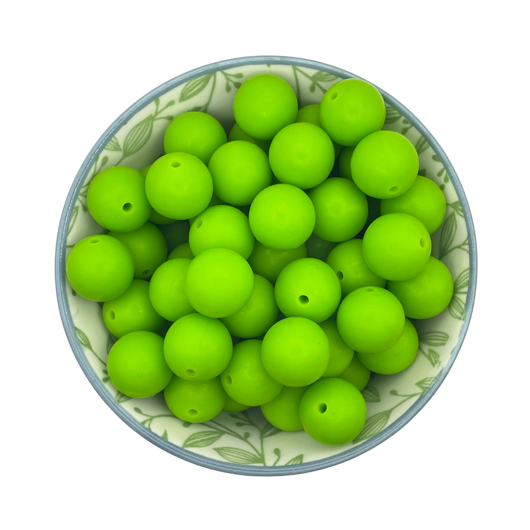 Siliconen kralen 15mm lime