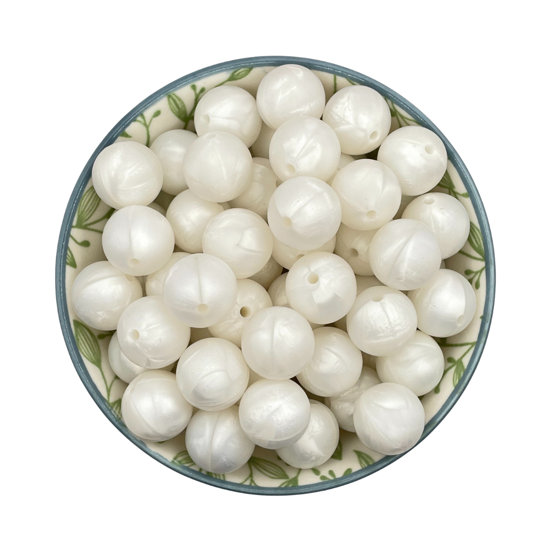 Siliconen kralen 15mm pearl parelmoer