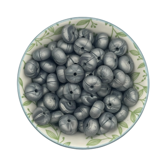 Siliconen kralen abacus zilver