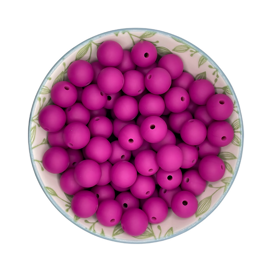 Siliconen kralen 12mm kleur Magenta
