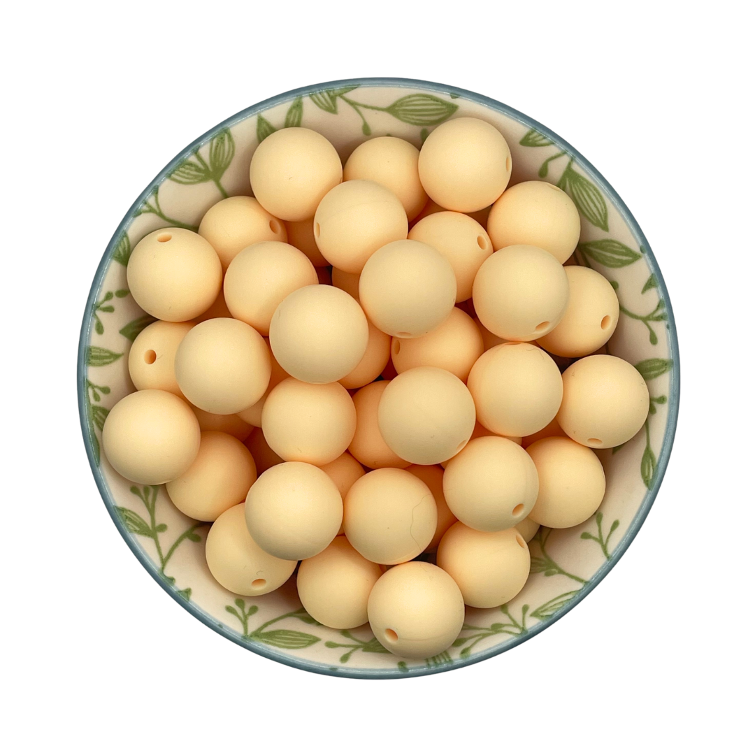 Siliconen kralen 15mm creme