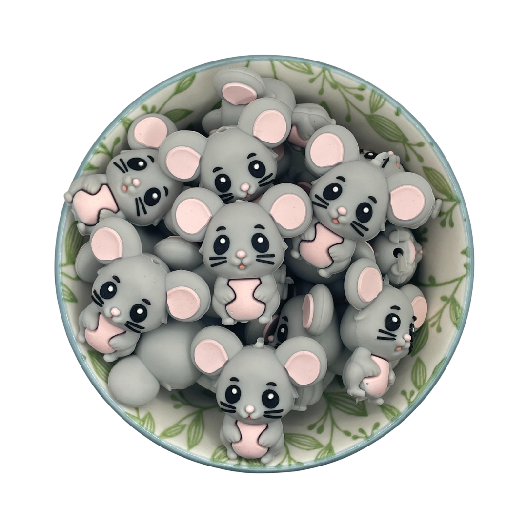Figuurkralen Muis Grijs 3D