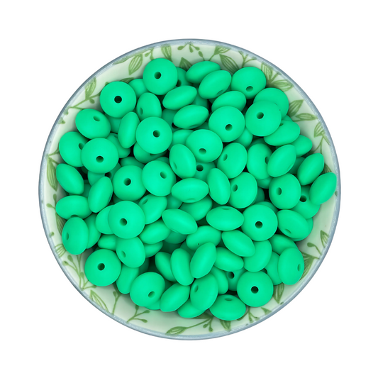 Siliconen kralen tussenschijfjes teal 12mm