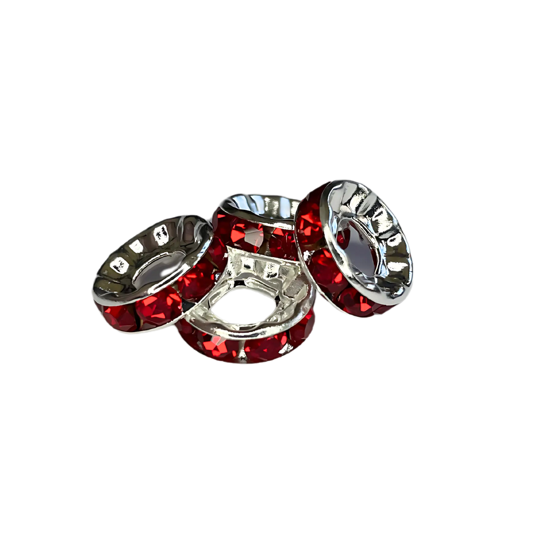 strass tussenschijfjes grote opening rood