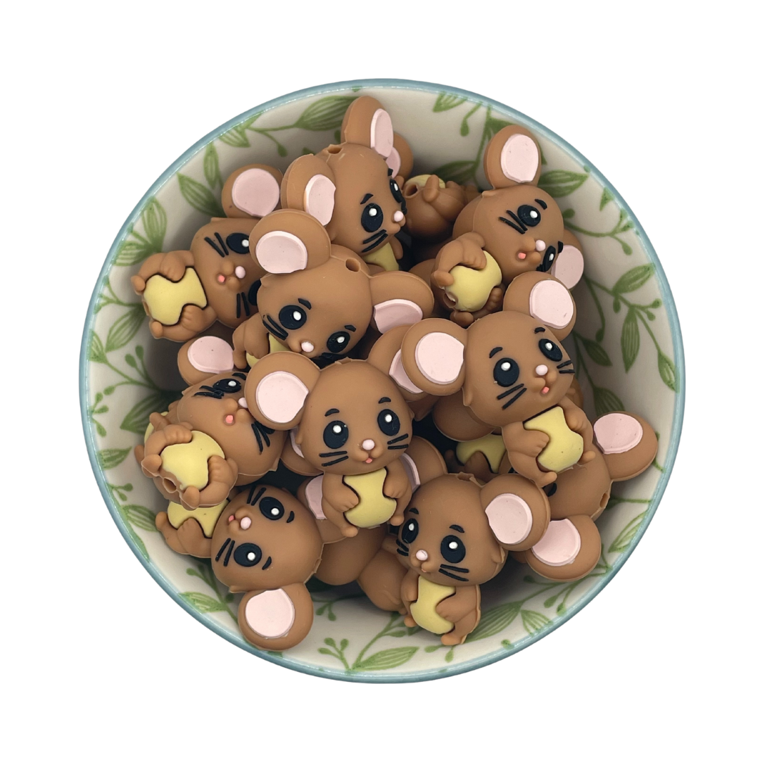 Figuurkralen Muis Bruin 3D