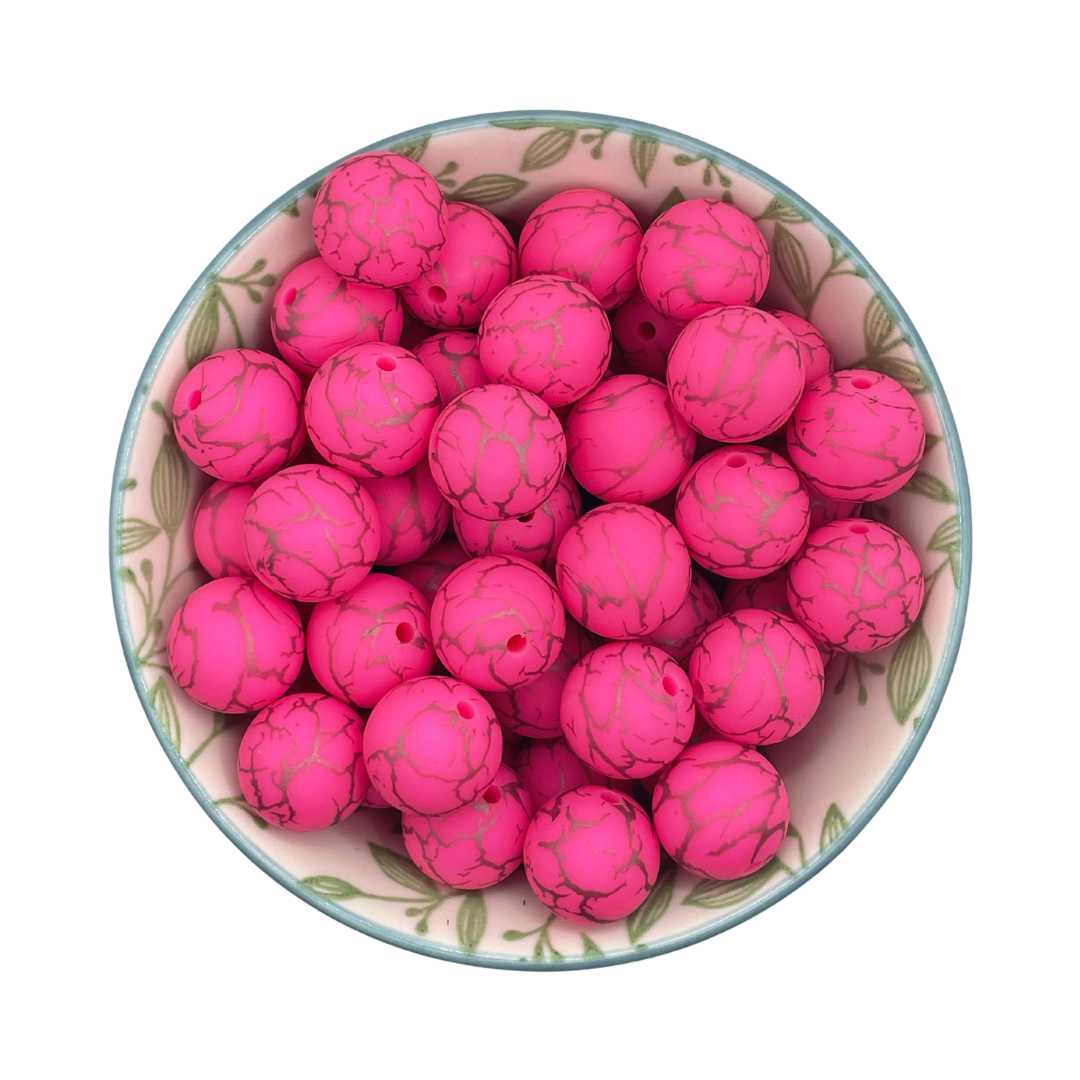 roze printkralen siliconen marmer