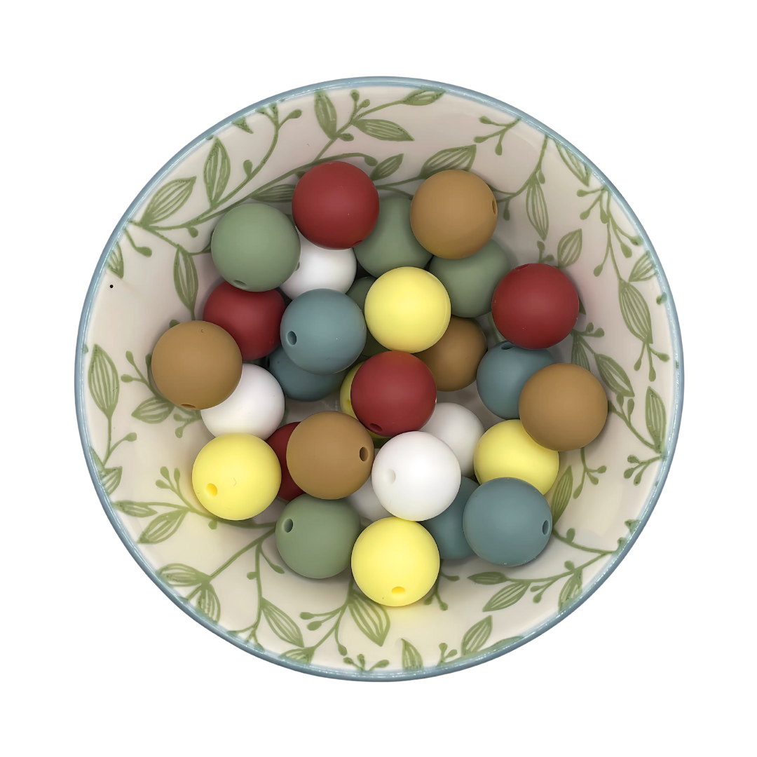Kralenmix Jungle siliconen kralen 15mm – 30 stuks (6 kleuren)