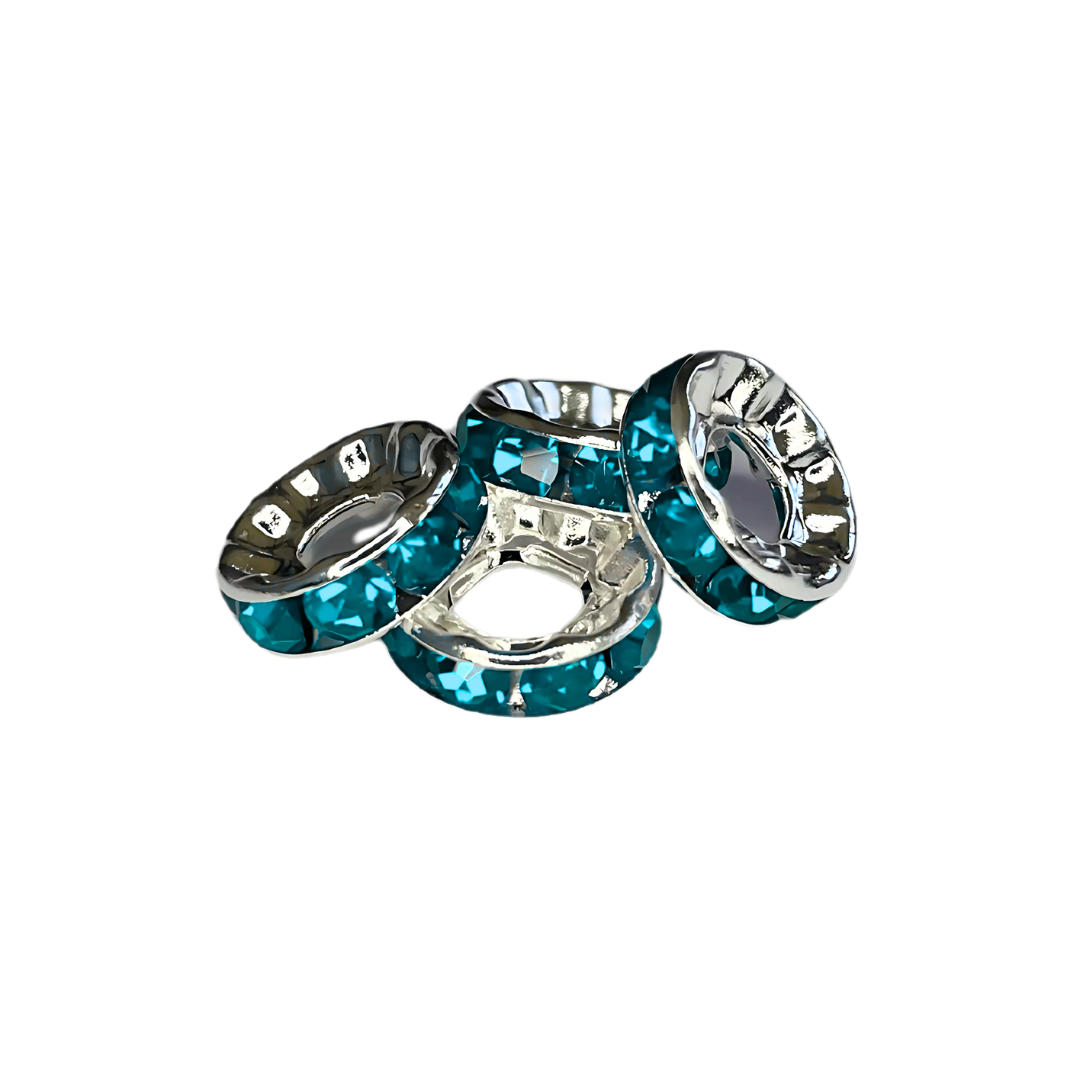 strass tussenschijfjes grote opening blauw