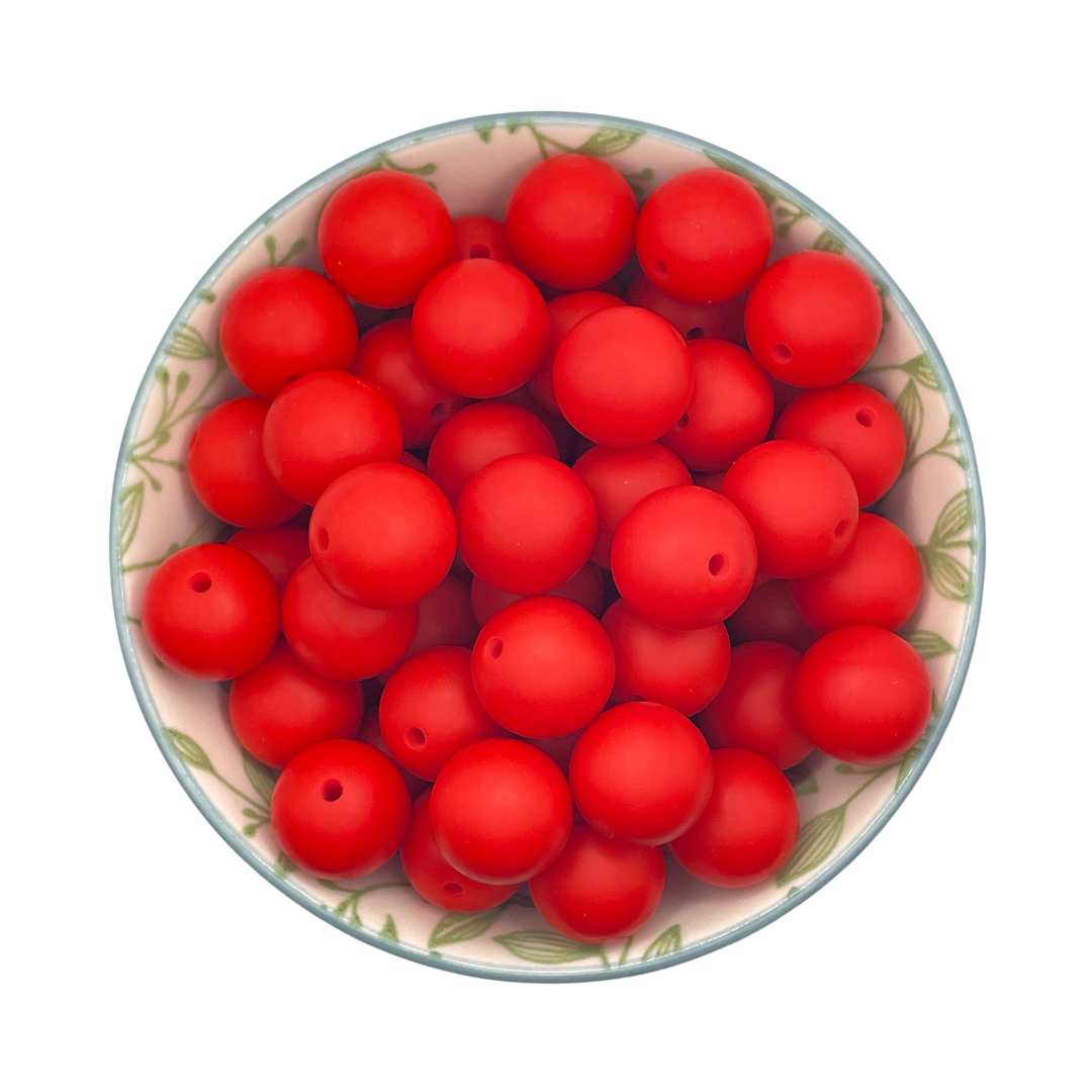 Siliconen kralen 15mm rood
