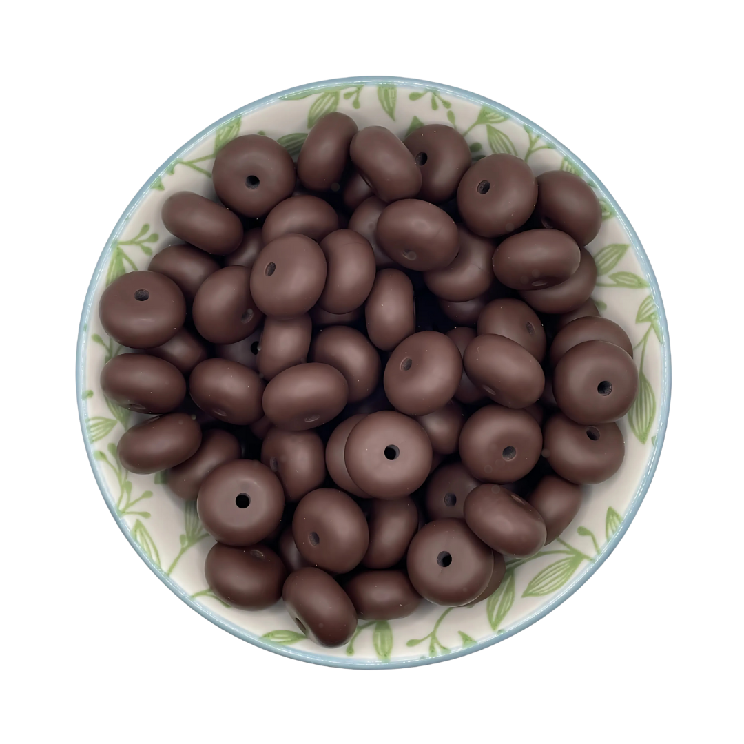 Siliconen kralen abacus choco puur