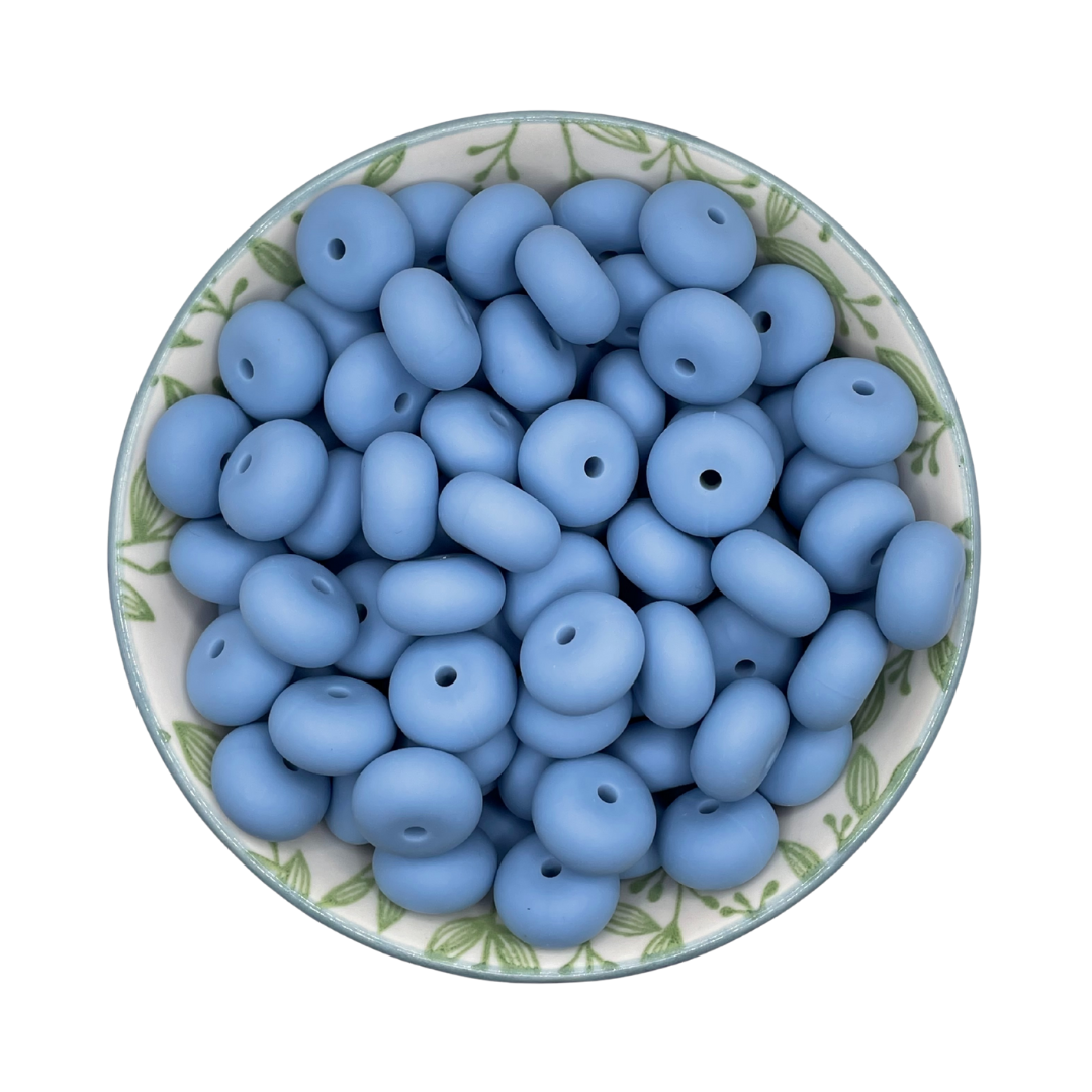 Siliconen kralen abacus oud blauw