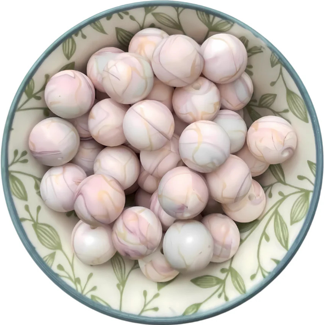 Siliconen printkralen aquarelle pink