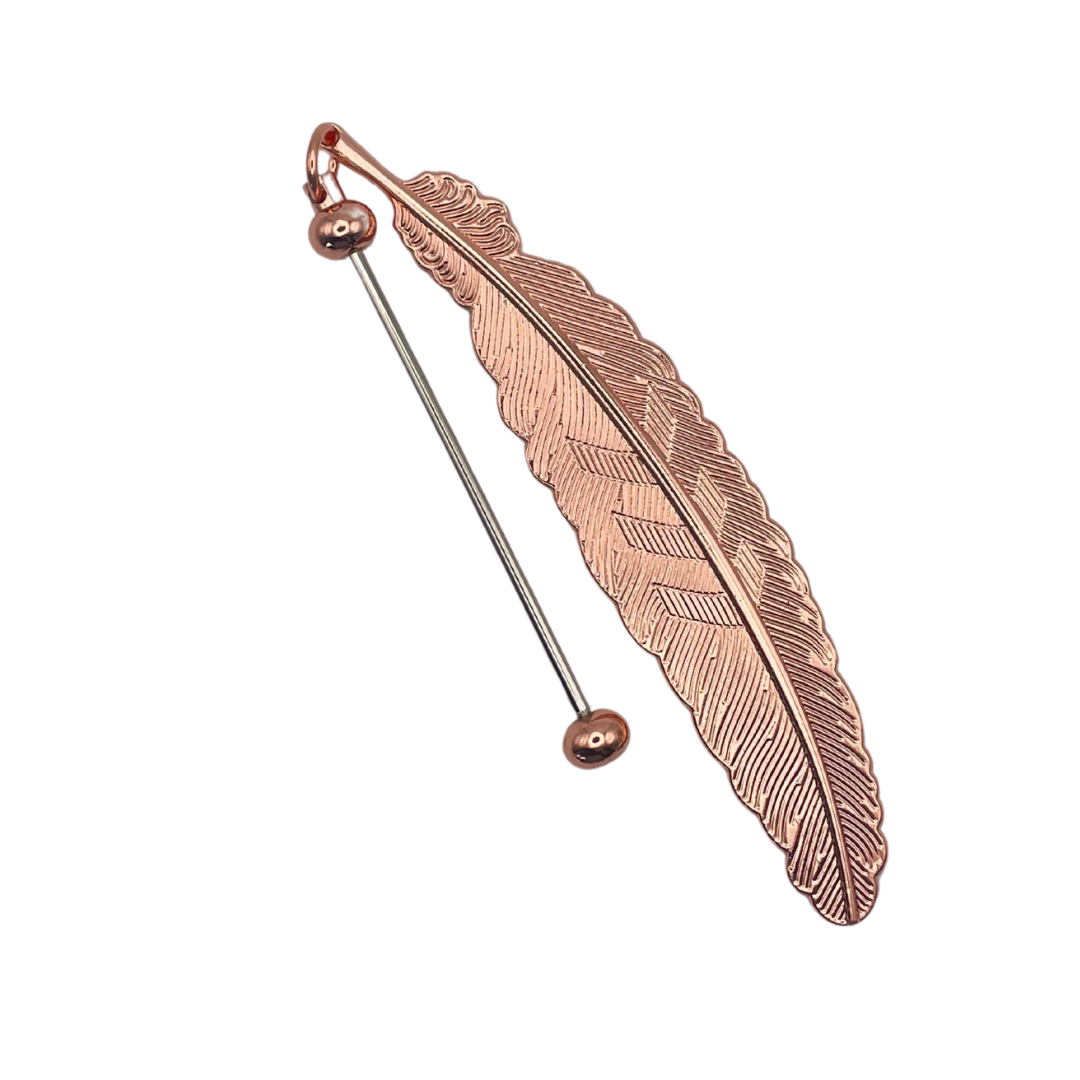 kralen boekenlegger veer rose gold
