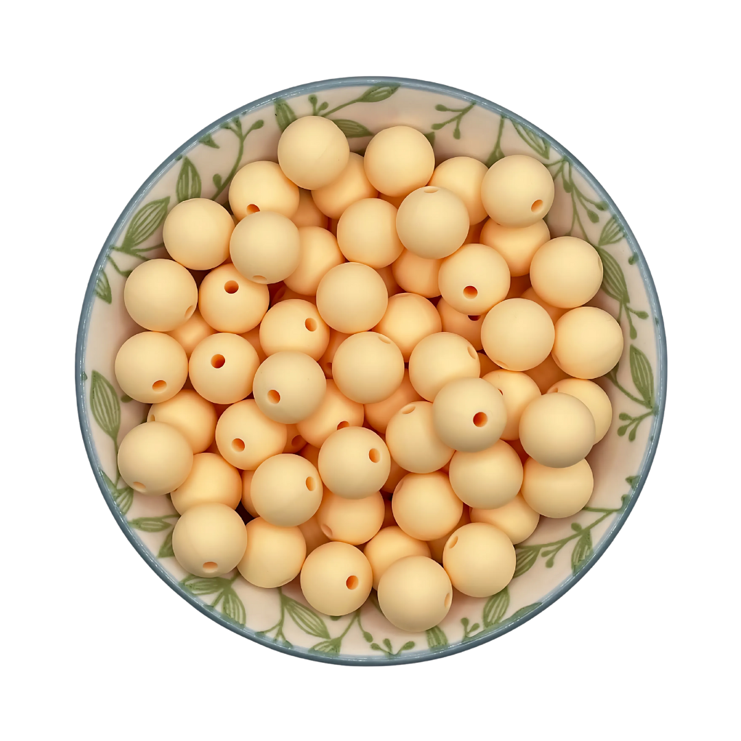 Siliconen kralen 12mm creme