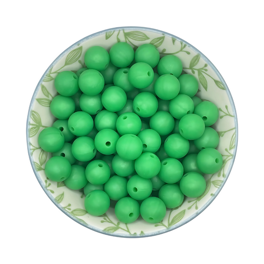 Siliconen kralen 12mm dark green pearl