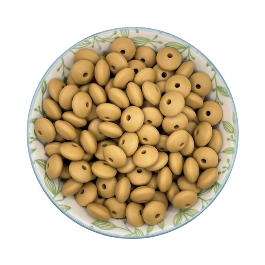 Siliconen kralen tussenschijfjes desert bruin