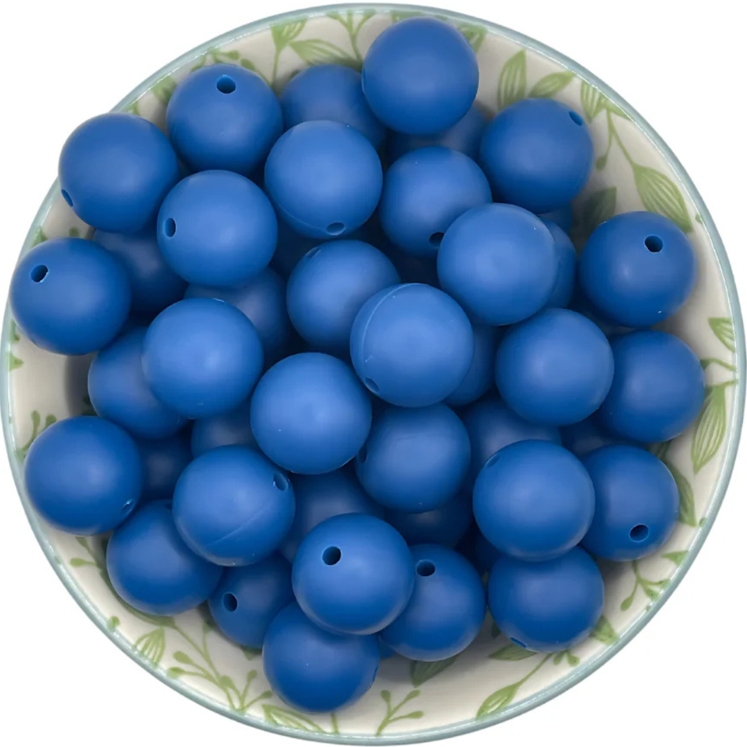 Siliconen kralen 15mm donker blauw