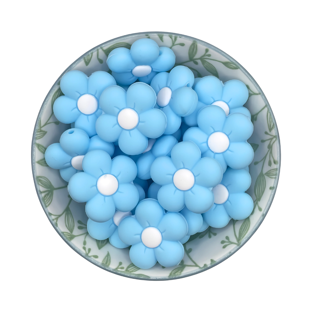 Figuurkralen Flower Helder Blauw