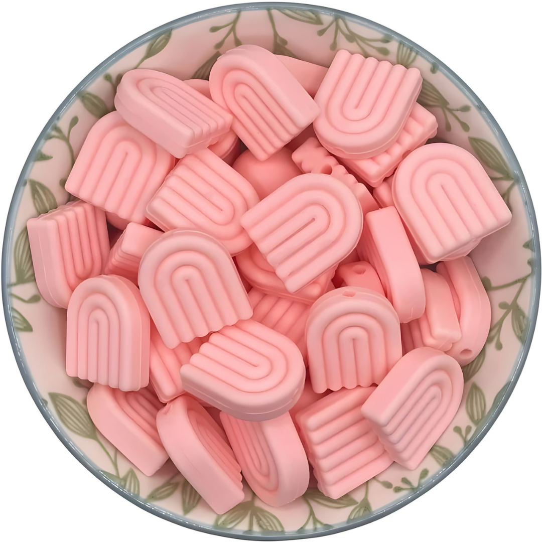 Siliconen Figuurkralen regenboog roze