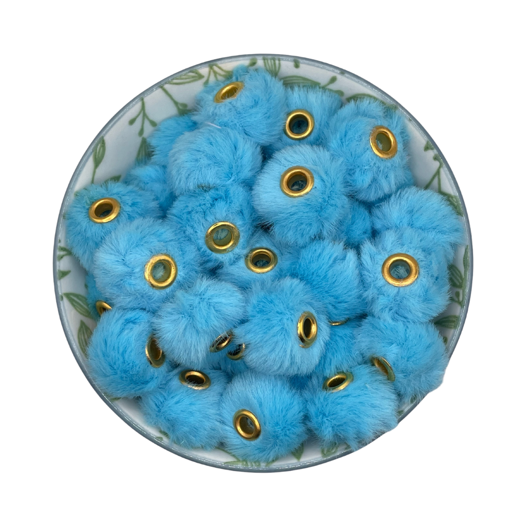 Fluffy kralen Sky blauw