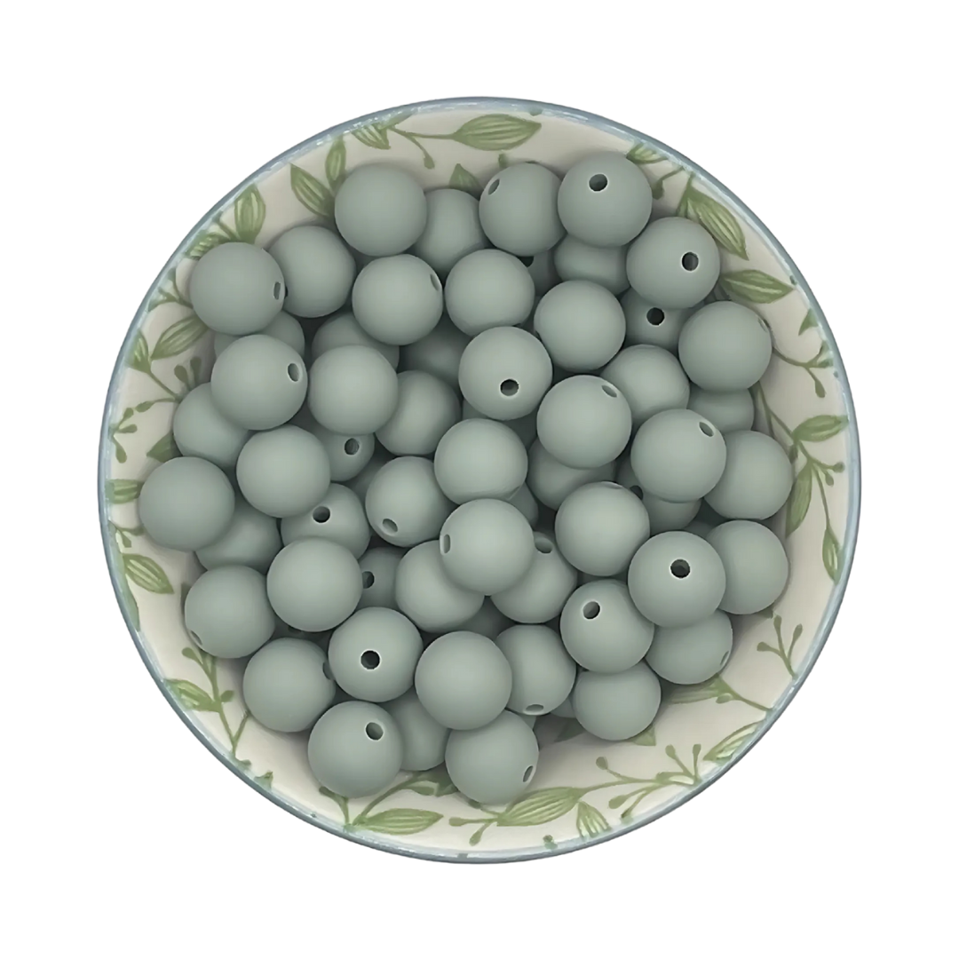 Siliconen kralen 12mm hazy grijs