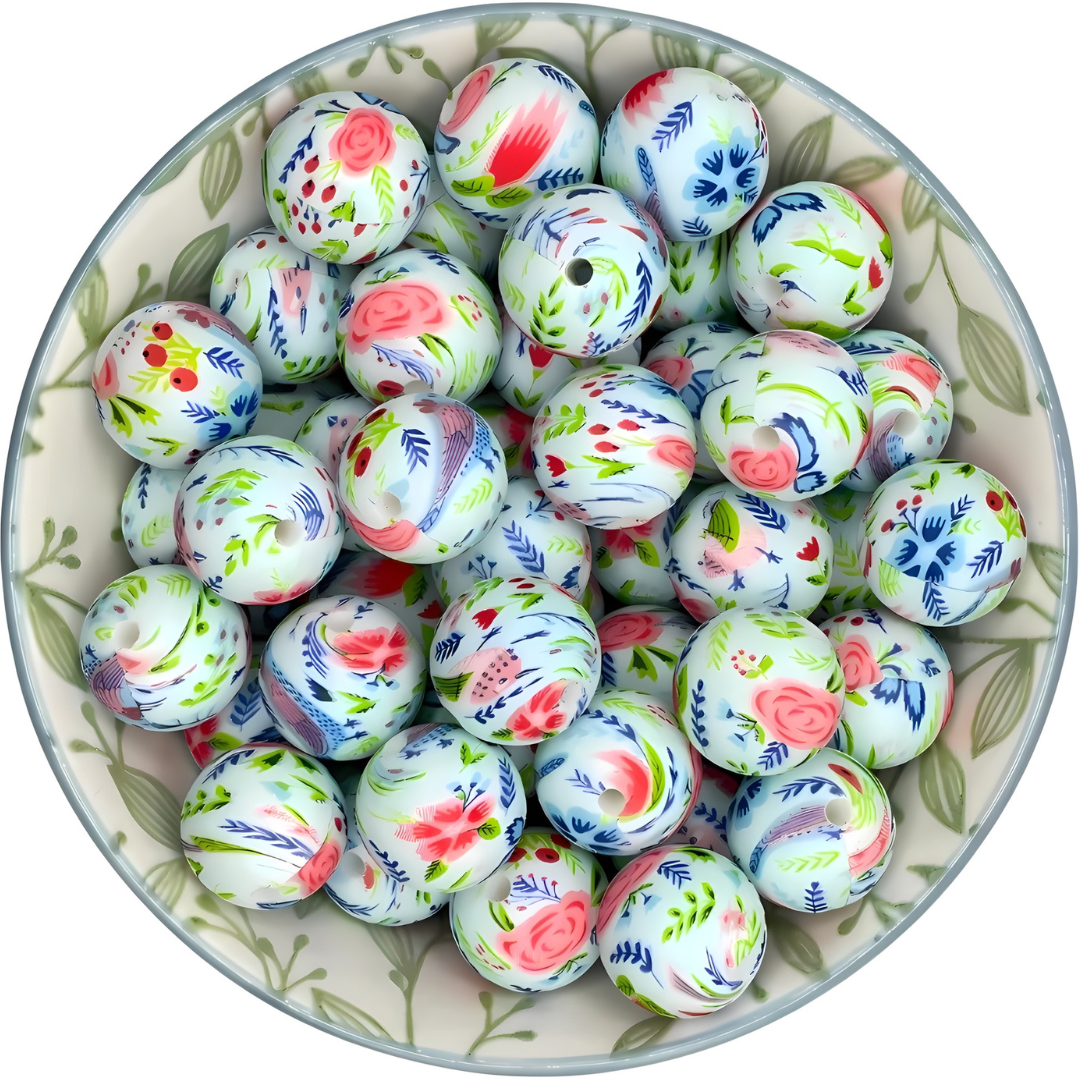 Siliconen printkralen jolie bloemen