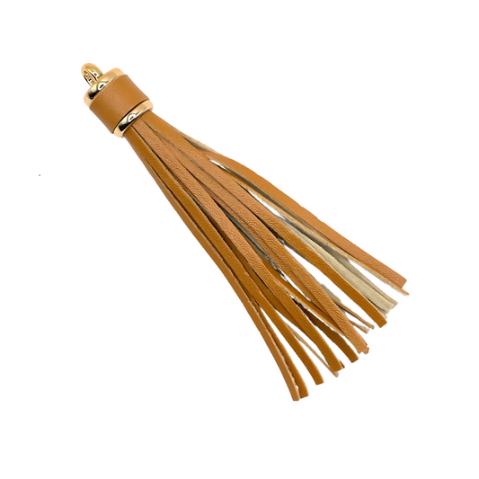 Kwastje groot (tazzle) latte met goud kleur ring