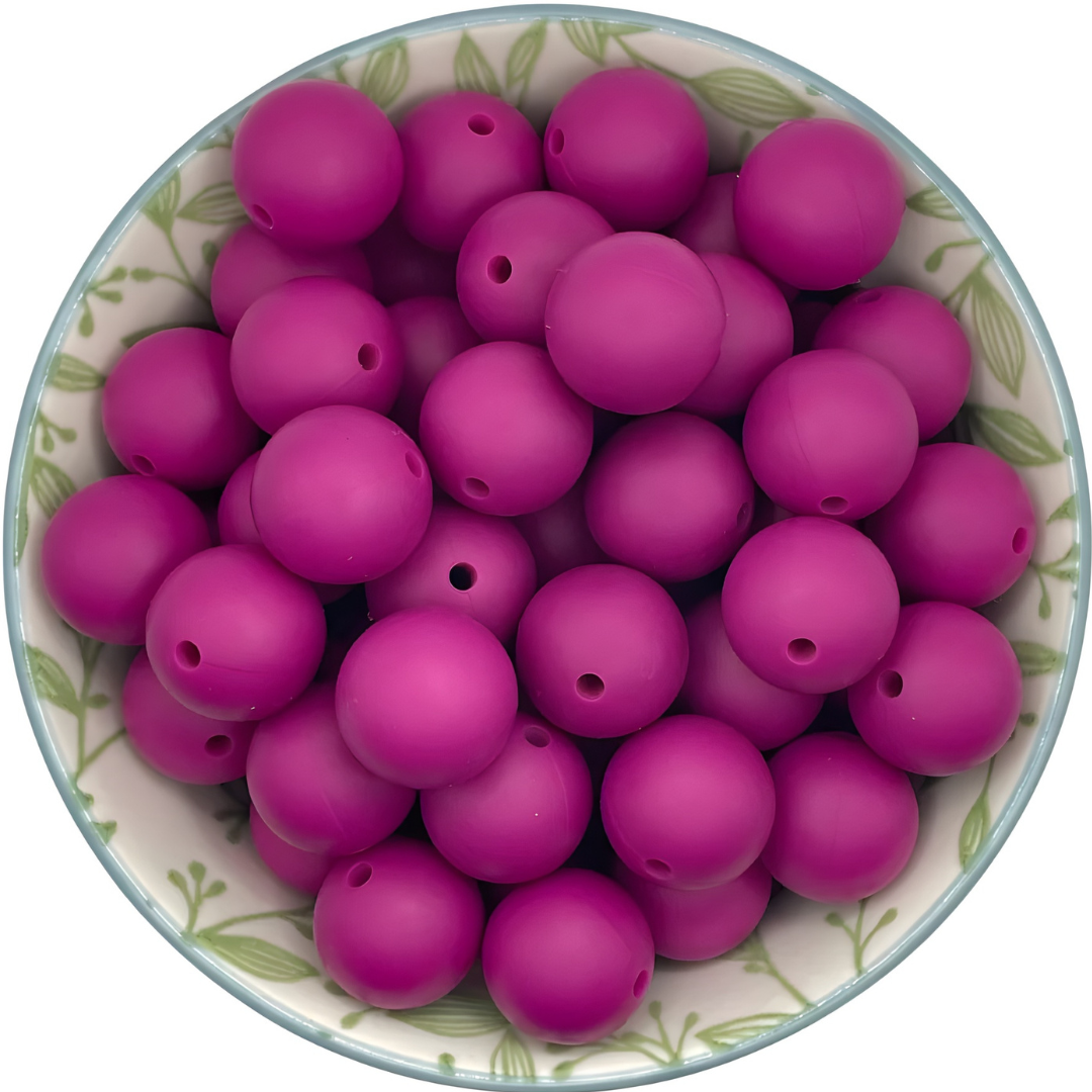 Siliconen kralen 15mm Magenta paars