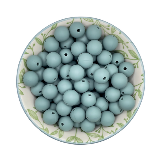 Siliconen kralen 12mm moondtust grijs blauw