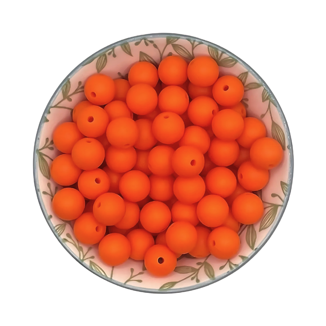 Siliconen kralen 12mm oranje
