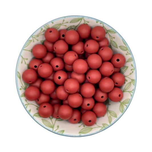 Siliconen kralen 12mm Passie rood bruin