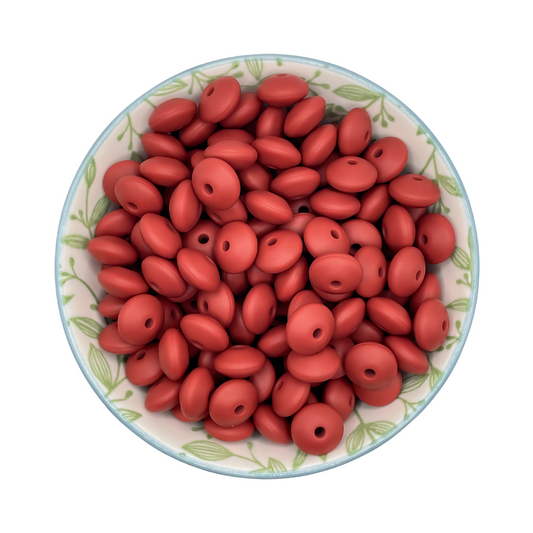 Siliconen kralen tussenschijfjes passie rood bruin