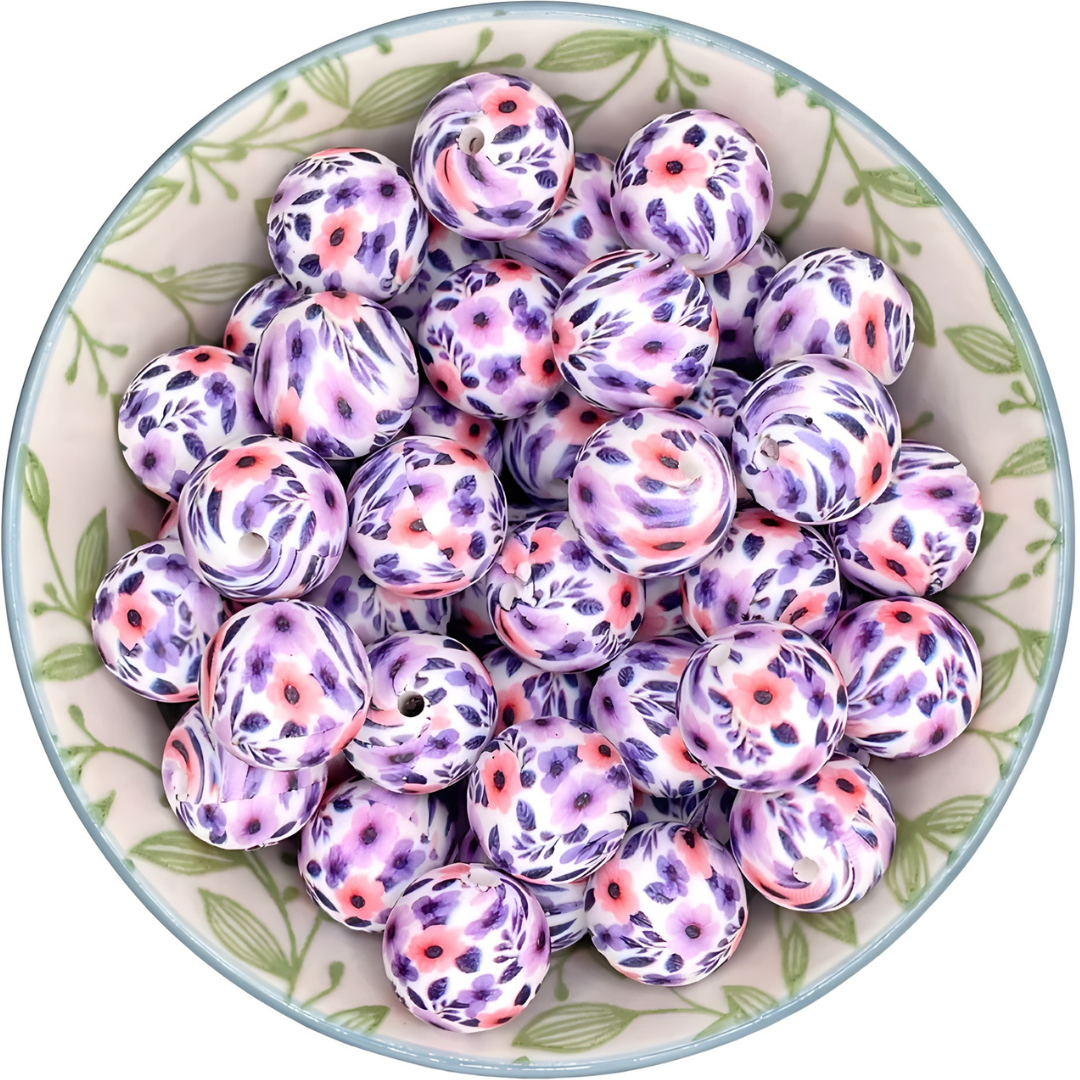 Siliconen Printkralen lotus paars roze bloem