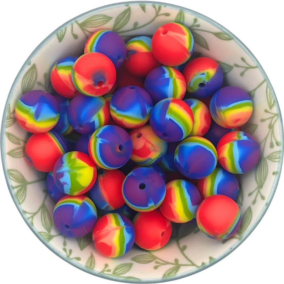 Siliconen printkralen rainbow