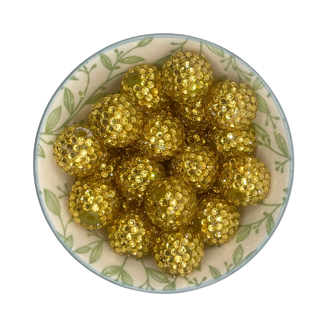 kralen Rhinestone goud 20mm
